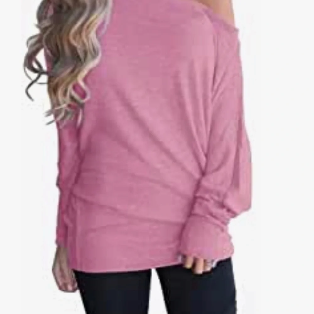 NWT Women's Off Shoulder Oversized Pullover Sweater Knit Loose Tunic Tops